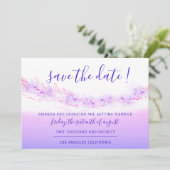 Save the Date Tropischer Ozean Rosa Wellen Kobalt  (Stehend Vorderseite)