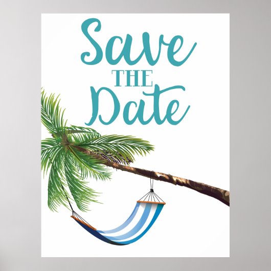 Save the Date tropisches Paradies Poster (Vorne)