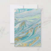 Save the Date Türkis- und Goldmarmorkarte Einladung (Rückseite)