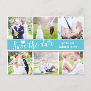 SAVE THE DATE Türkis Wedding 6 FOTO Postkarte