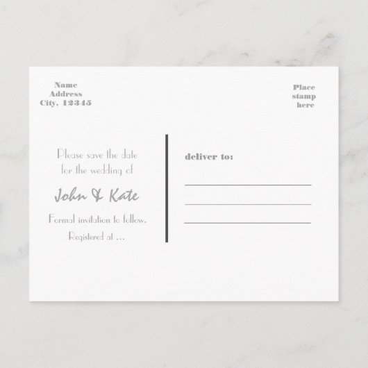 SAVE THE DATE Türkis Wedding 6 FOTO Postkarte (Rückseite)