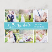 SAVE THE DATE Türkis Wedding 6 FOTO Postkarte (Vorderseite)