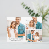 Save the Date Türkisblau & goldene Marmorkarte 3-F Einladung (Stehend Vorderseite)