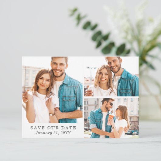 Save the Date Türkisblau & goldene Marmorkarte 3-F Einladung (Stehend Vorderseite)