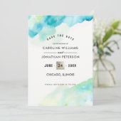 Save The Date. Türkisfarbenhochzeit Einladung (Stehend Vorderseite)
