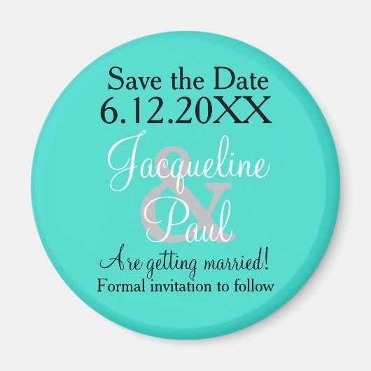 Save the Date Türkismagnete Magnet (Vorne)