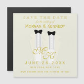 Save the Date Tuxedo Bow Krawatte Groom Wedding Magneteinladung (Vorne/Hinten)