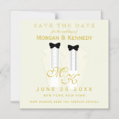 Save the Date Tuxedo Bow Krawatte Groom Wedding Magneteinladung (Vorderseite)