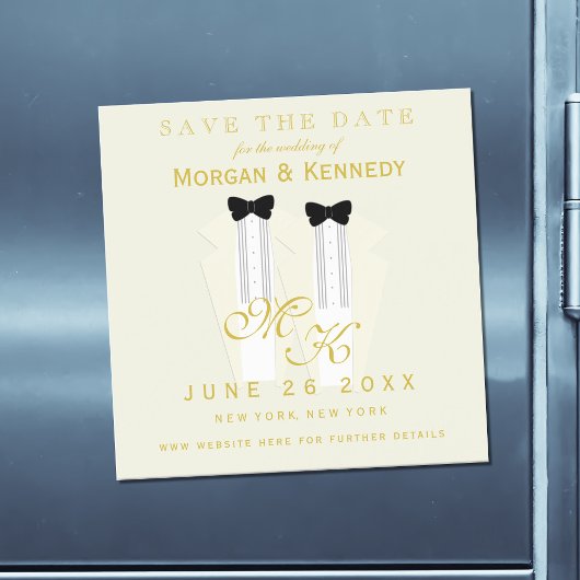 Save the Date Tuxedo Bow Krawatte Groom Wedding Magneteinladung