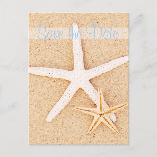 Save the Date Twin Starfish Postkarte (Vorderseite)