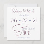 Save the Date Typografie Dusty Plum Einladung (Vorderseite)