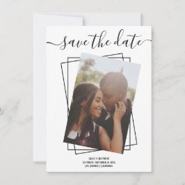 Save the Date Typografie Foto Wedding Card Feiertagskarte