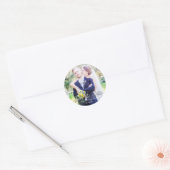 SAVE THE DATE Typografie Hochzeitsticker für Foto Runder Aufkleber (Umschlag)