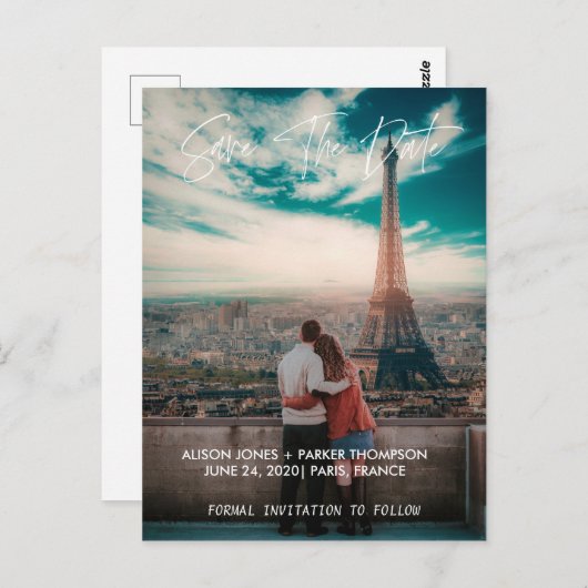 Save The Date | Typografie Postkarte (Vorne/Hinten)