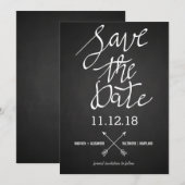 Save the Date Typografie Script-Chalkboard (Vorne/Hinten)