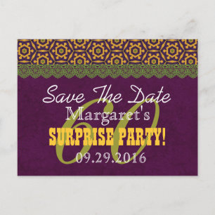 Save the Date ÜBERRASCHEN 60. Geburtstag V011C LIL Ankündigungspostkarte