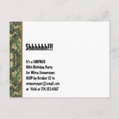 Save the Date Überraschung 80. Party CAMOUFLAGE V0 Ankündigungspostkarte (Rückseite)