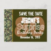 Save the Date Überraschung 80. Party CAMOUFLAGE V0 Ankündigungspostkarte (Vorderseite)