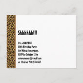 Save the Date Überraschung 80. Party LEOPARD V01 Ankündigungspostkarte (Rückseite)