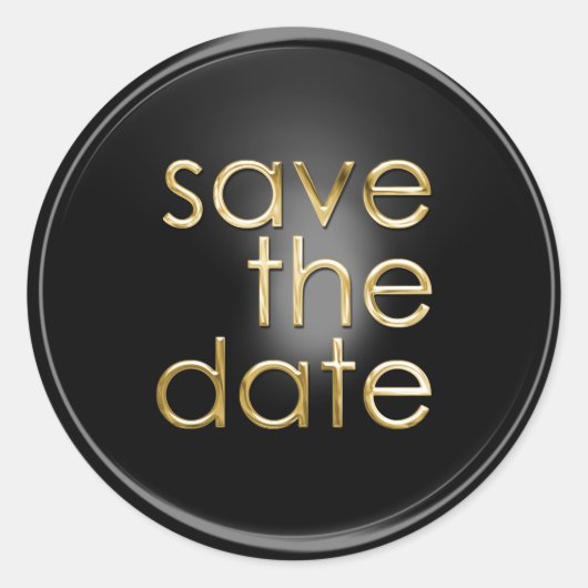 Save the Date Umschlag Aufkleber Black Gold (Vorderseite)