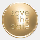 Save the Date Umschlag Aufkleber Gold (Vorderseite)