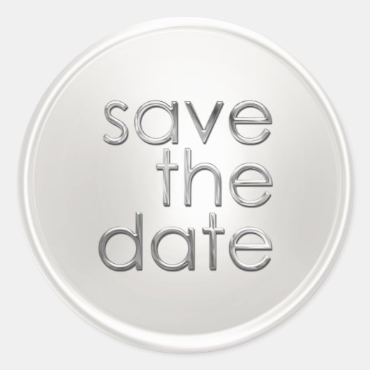 Save the Date Umschlag Aufkleber White Pearl (Vorderseite)