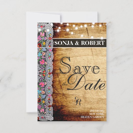 Save the Date - Ungarische Kalocsai-Karte (Vorderseite)