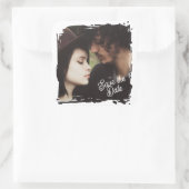 Save the Date | Unique Photo Template Wedding Quadratischer Aufkleber (Tasche)