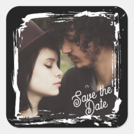 Save the Date | Unique Photo Template Wedding Quadratischer Aufkleber