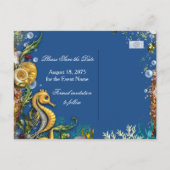 Save the Date unter dem Meer Ankündigungspostkarte (Rückseite)