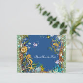 Save the Date unter dem Meer Ankündigungspostkarte (Stehend Vorderseite)