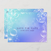 Save the Date unter dem Meer verzauberte Blasen Ankündigungspostkarte (Vorne/Hinten)