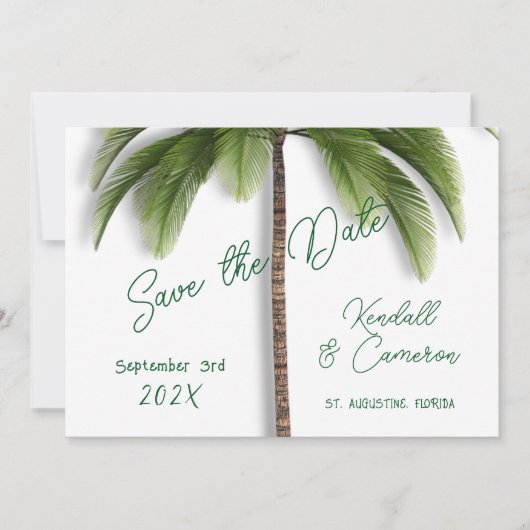 Save the Date unter der Palme (Vorderseite)