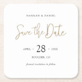 Save the Date Untersetzer mit moderner Typografie (Vorderseite)