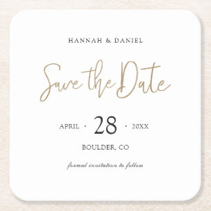 Save the Date Untersetzer mit moderner Typografie