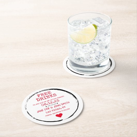 Save the Date Untersetzer (rot) (Vor Ort)