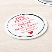 Save the Date Untersetzer (rot) (Angewinkelt)