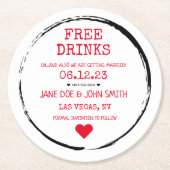 Save the Date Untersetzer (rot) (Vorderseite)