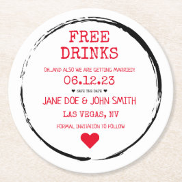 Save the Date Untersetzer (rot)