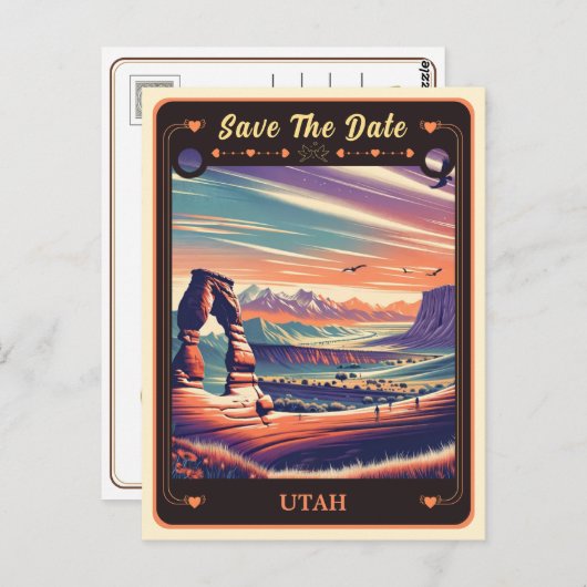 Save The Date | Utah Einladung Postkarte (Vorne/Hinten)