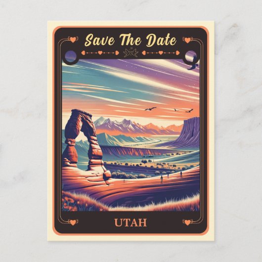 Save The Date | Utah Einladung Postkarte (Vorderseite)