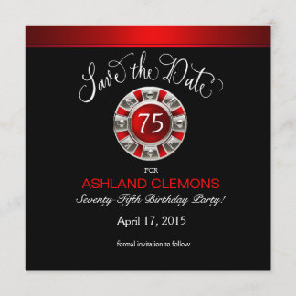 Save the Date Vegas Casino Chip | Silberschwarz