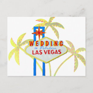 Save the Date Vegas Wedding Sign Ankündigungspostkarte