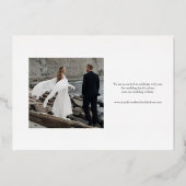 Save the Date vereinfachtes Schwarz-weißes Foto Folieneinladung (Rückseite)