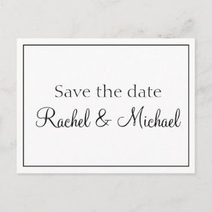 Save the Date Verführerisch Schwarz und Weiß Ankündigungspostkarte