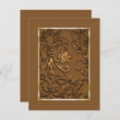 Save the Date vergossene Kupfer-Damast (Vorne/Hinten)