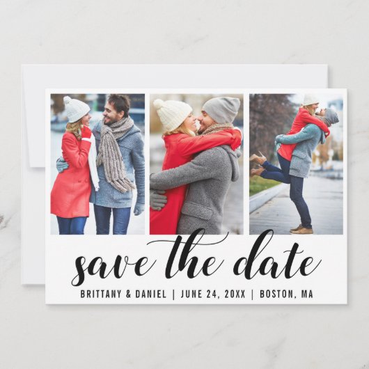 SAVE THE DATE VERLOBUNG 3 FOTO EINLADUNG (Vorderseite)