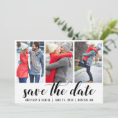 SAVE THE DATE VERLOBUNG 3 FOTO EINLADUNG (Stehend Vorderseite)