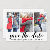 SAVE THE DATE VERLOBUNG 3 FOTO EINLADUNG (Vorne/Hinten)