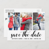 SAVE THE DATE VERLOBUNG 3 FOTO POSTKARTE (Vorne/Hinten)